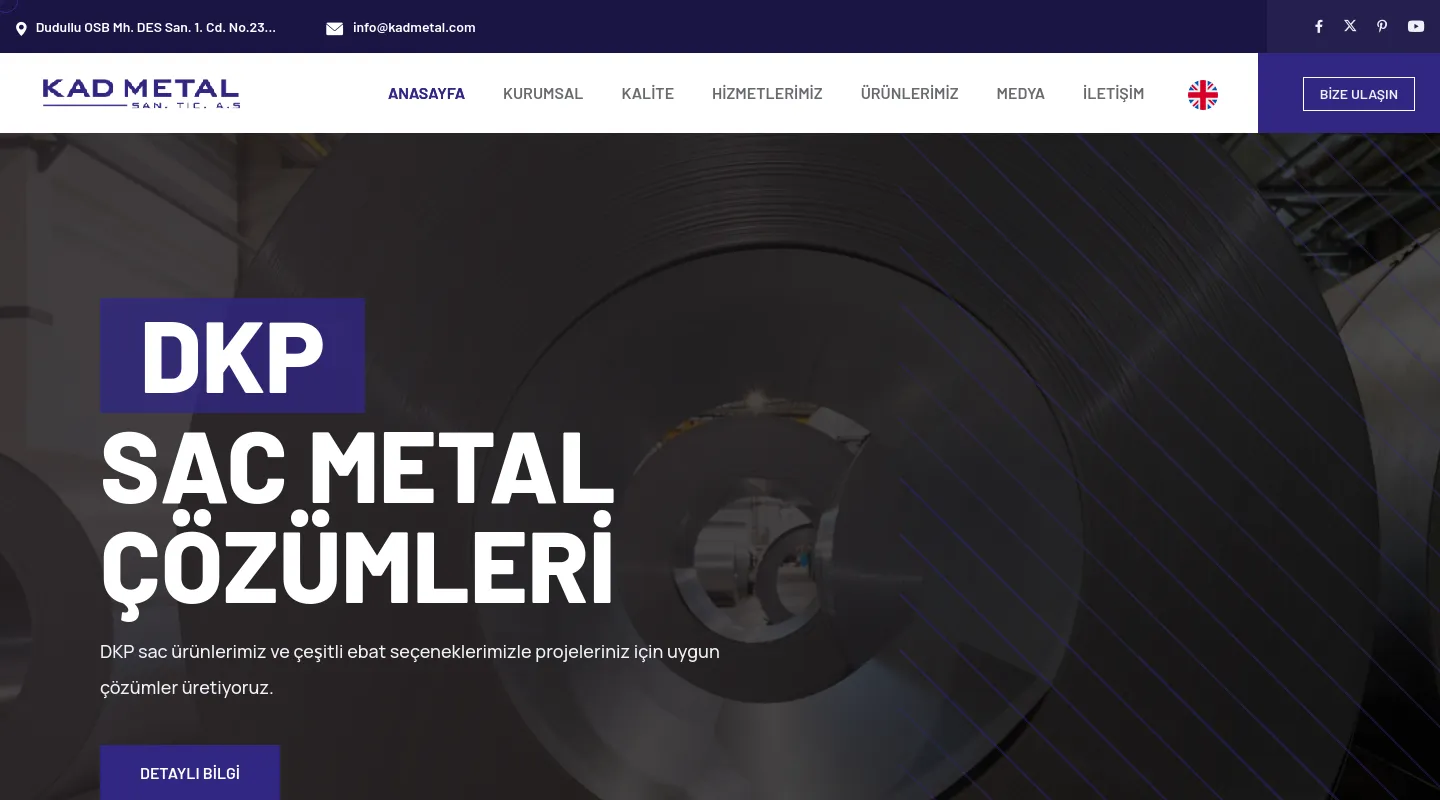 Kad Metal web sitesinin ana sayfası